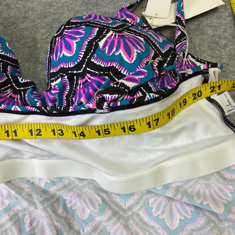 Lot of 2 Leilani Plus Raisins Curve Tankini Tops Size 24W Floral Geometric NWT - Picture 7 of 16